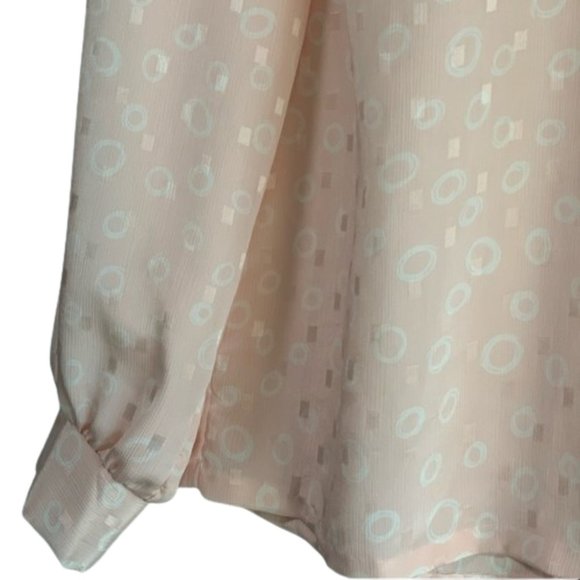 VTG 80's Rrrrruss Pink Satin/Silky Long-Sleeve Blouse - Picture 5 of 7